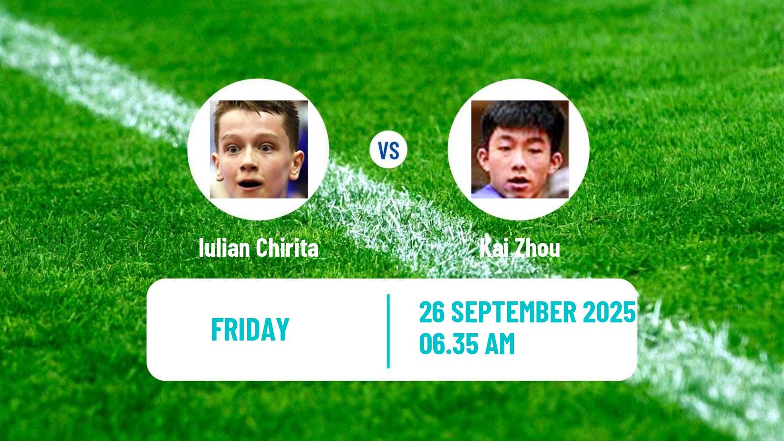 Table tennis China Smash Men Iulian Chirita - Kai Zhou