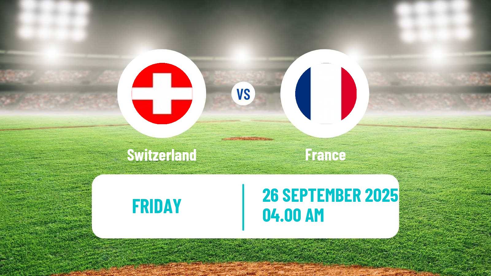 Baseball European Championship Baseball Switzerland - France