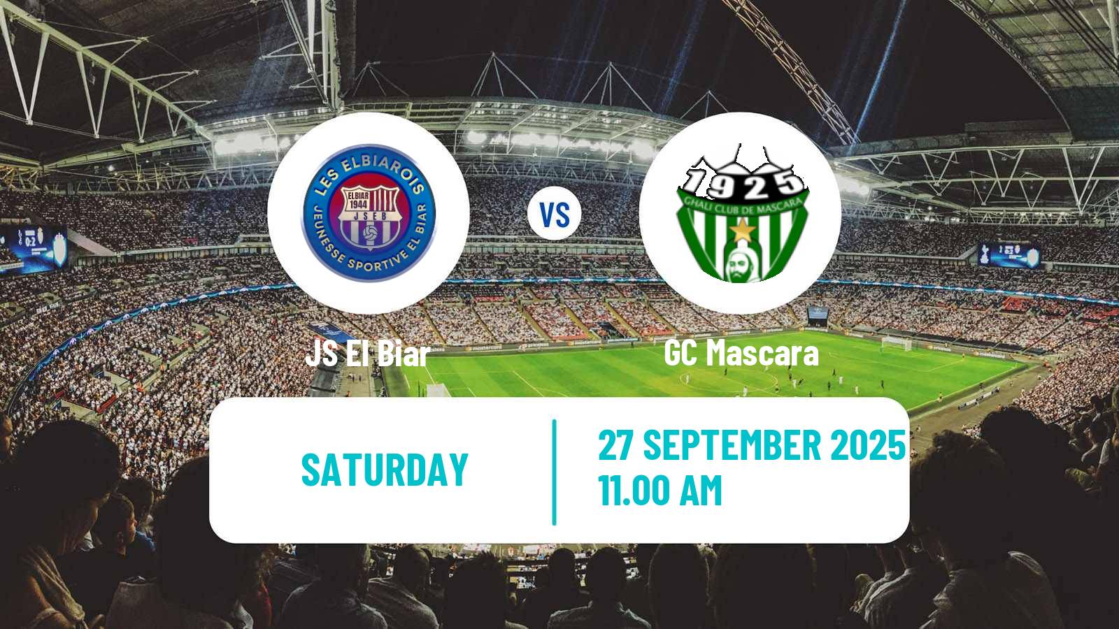 Soccer Algerian Ligue 2 El Biar - GC Mascara