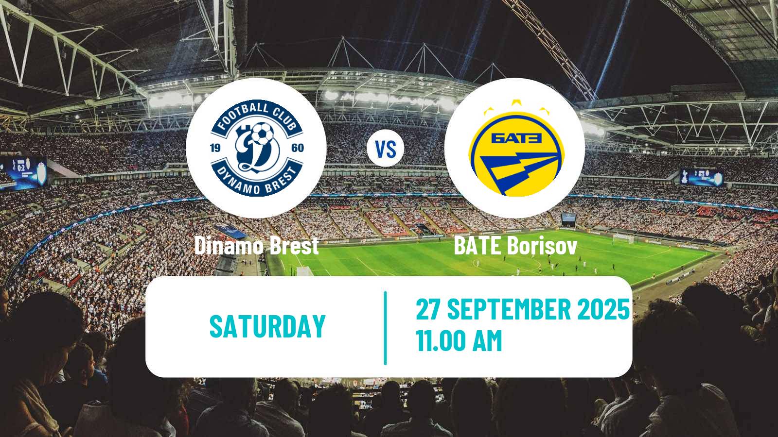 Soccer Belarusian Vysshaya Liga Dinamo Brest - BATE Borisov