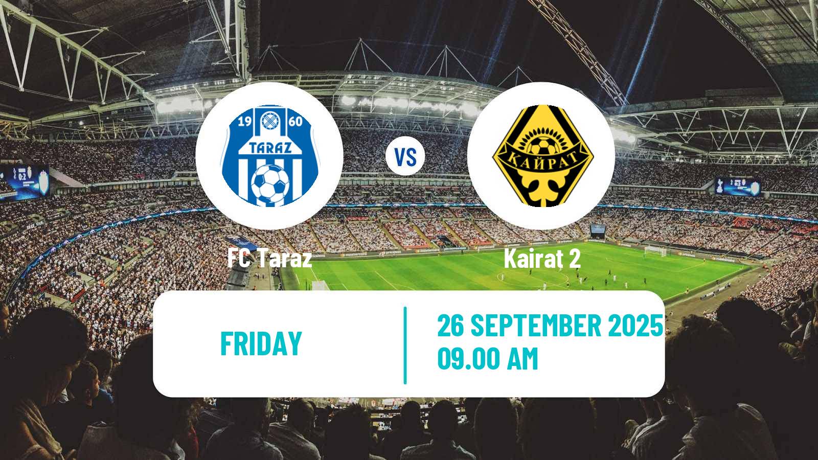 Soccer Kazakh First Division Taraz - Kairat 2