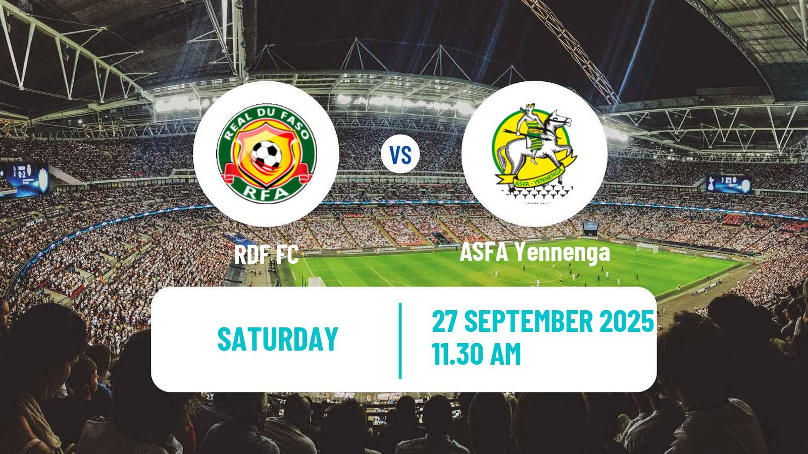 Soccer Burkina Faso Premier League RDF - ASFA Yennenga