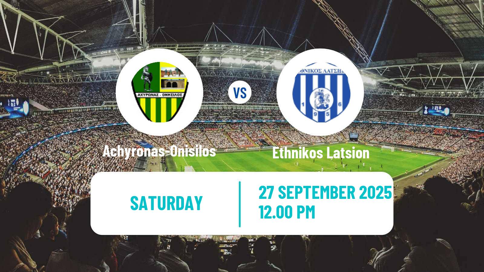 Soccer Cypriot Division 2 Achyronas-Onisilos - Ethnikos Latsion