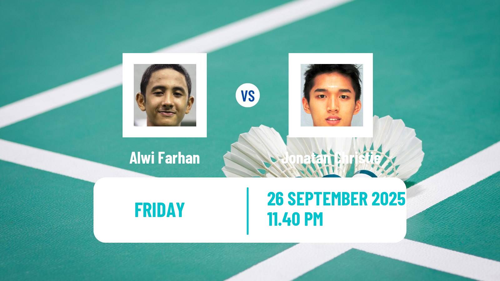 Badminton BWF World Tour Korea Open Men Alwi Farhan - Jonatan Christie