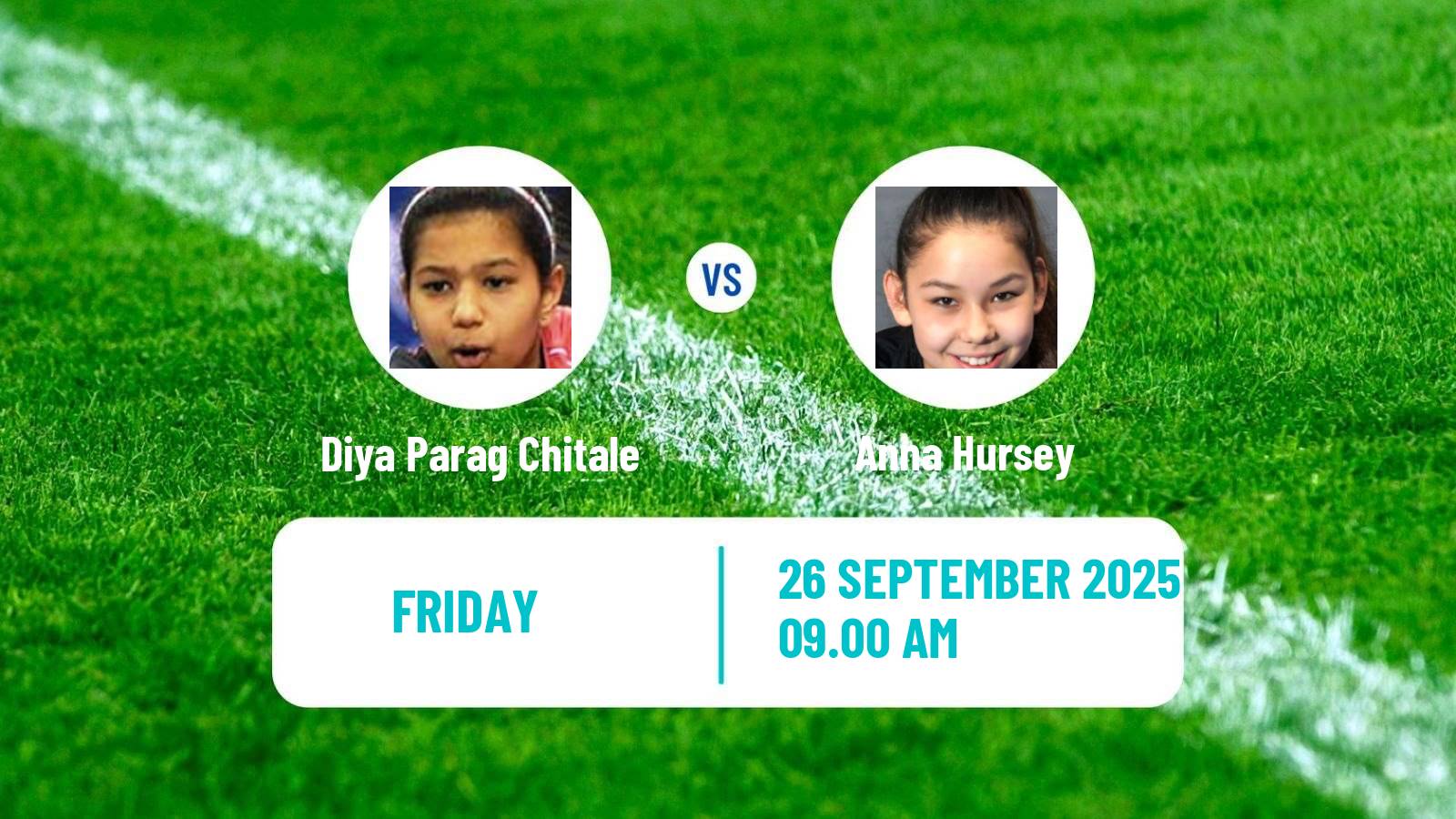 Table tennis China Smash Women Diya Parag Chitale - Anna Hursey