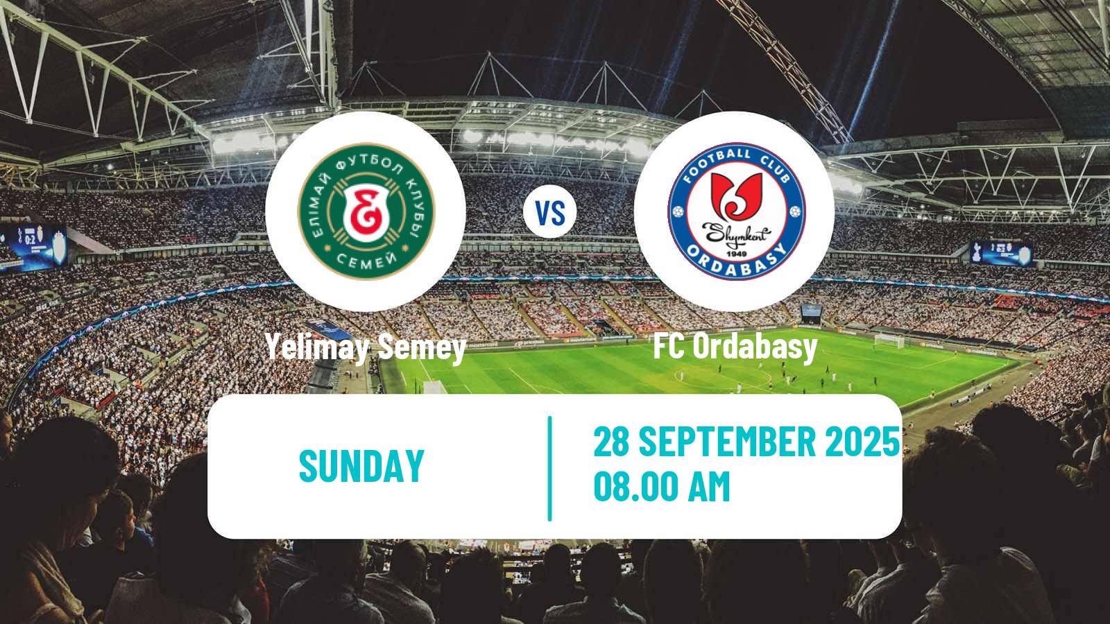 Soccer Kazakh Premier League Yelimay Semey - Ordabasy