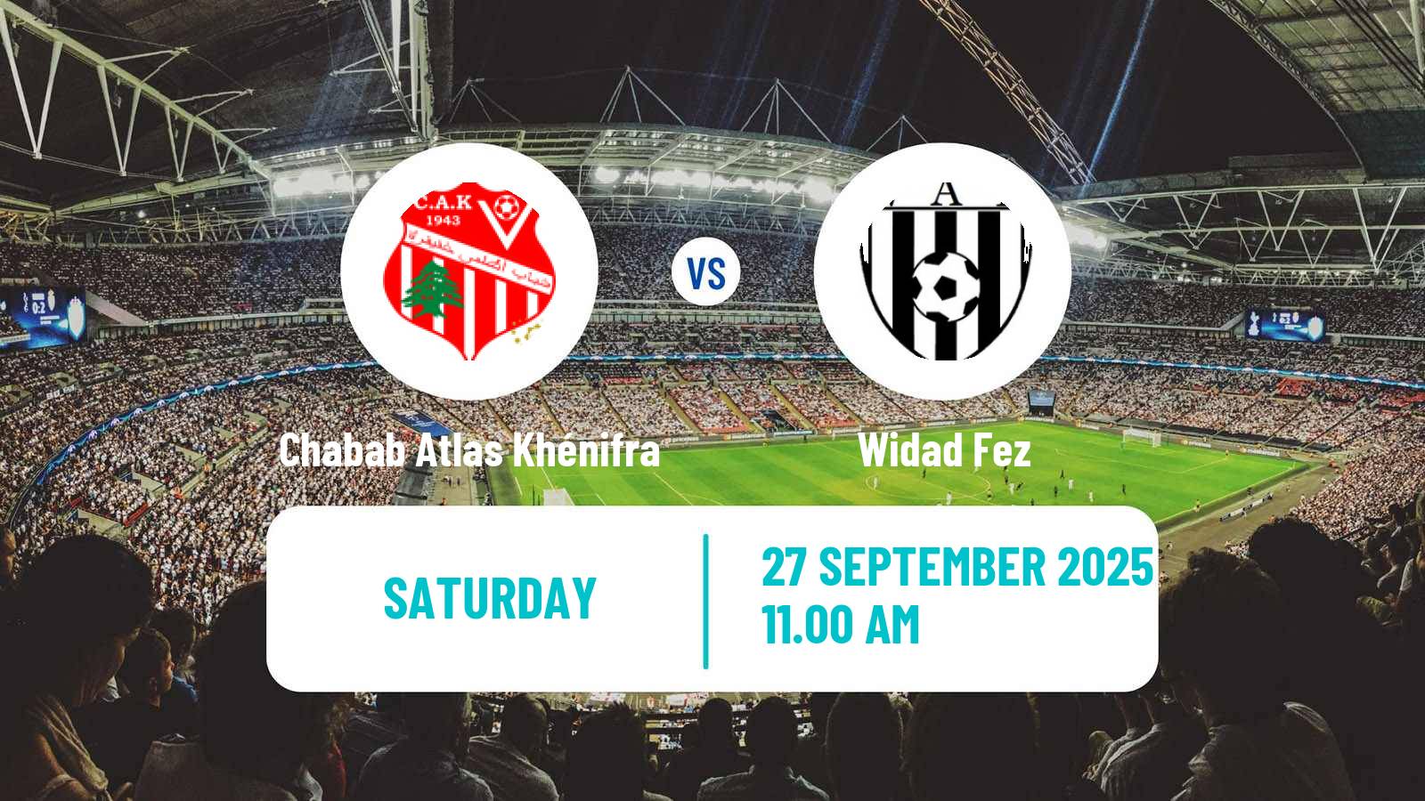 Soccer Moroccan Botola 2 Chabab Atlas Khénifra - Widad Fez