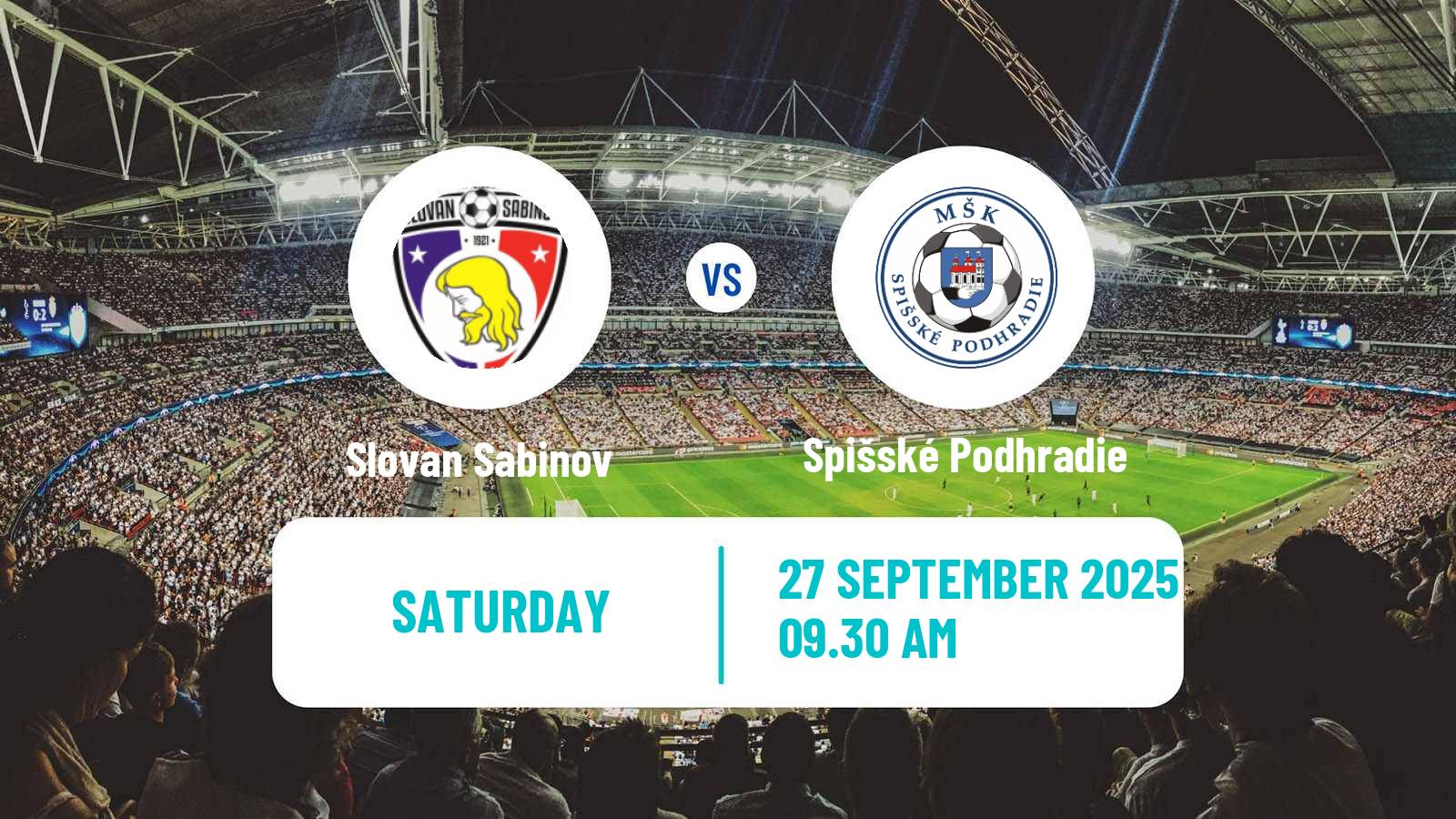 Soccer Slovak 3 Liga East Slovan Sabinov - Spišské Podhradie