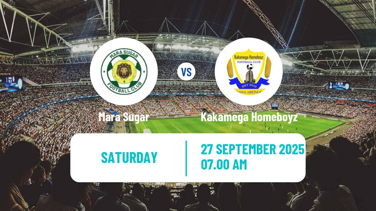 Soccer Kenyan Premier League Mara Sugar - Kakamega Homeboyz