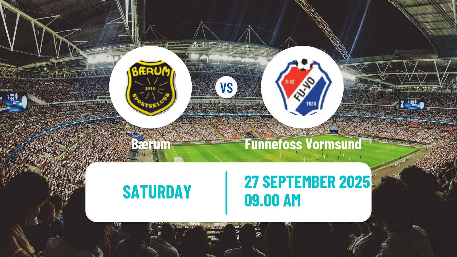 Soccer Norwegian Division 3 - Group 1 Bærum - Funnefoss Vormsund