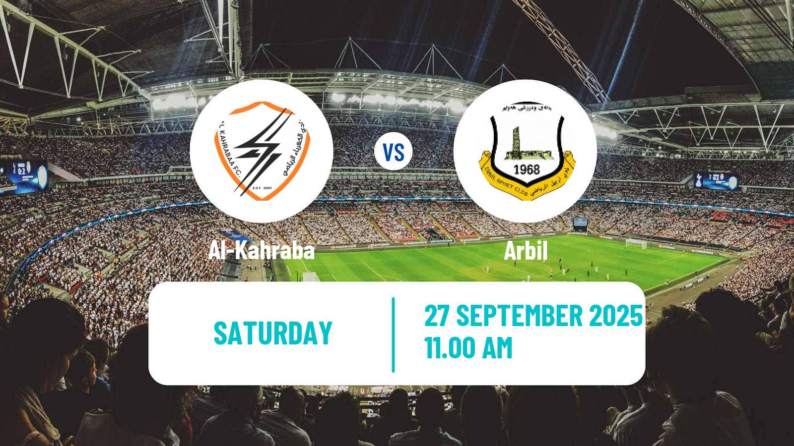 Soccer Iraqi Premier League Al-Kahraba - Arbil
