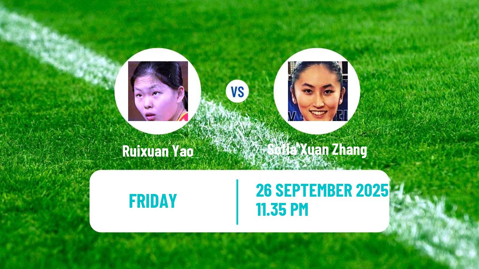 Table tennis China Smash Women Ruixuan Yao - Sofia Xuan Zhang