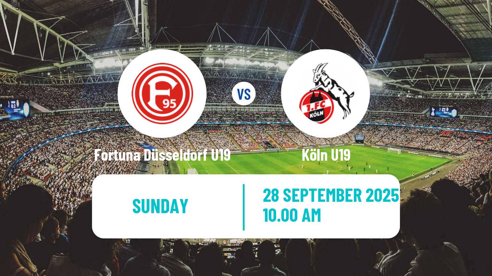 Soccer German DFB Youth League Fortuna Düsseldorf U19 - Köln U19