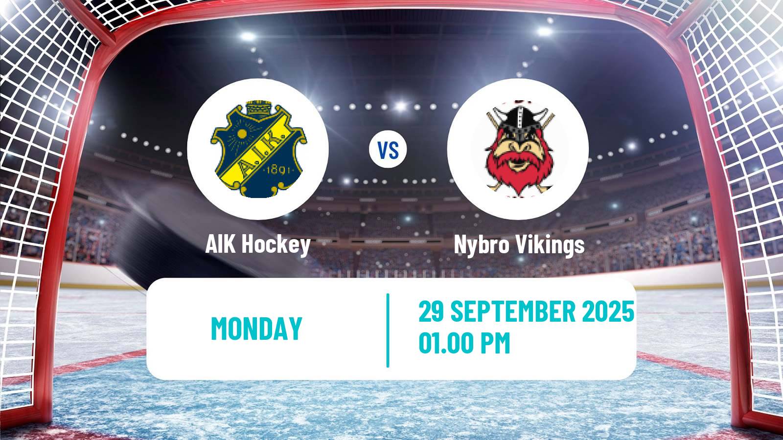 Hockey Swedish Hockey Allsvenskan AIK - Nybro Vikings