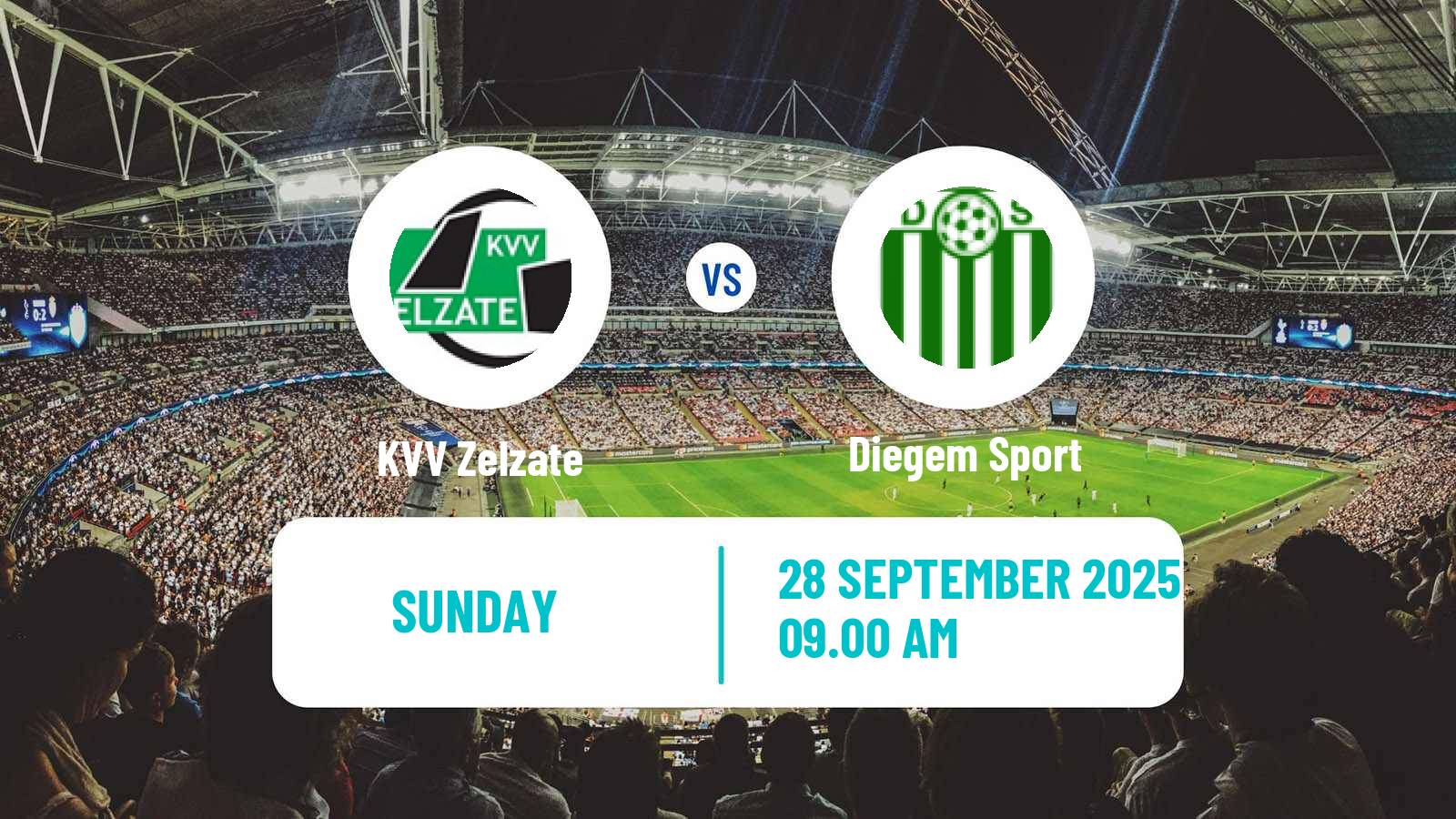Soccer Belgian National Division 1 VV Zelzate - Diegem Sport