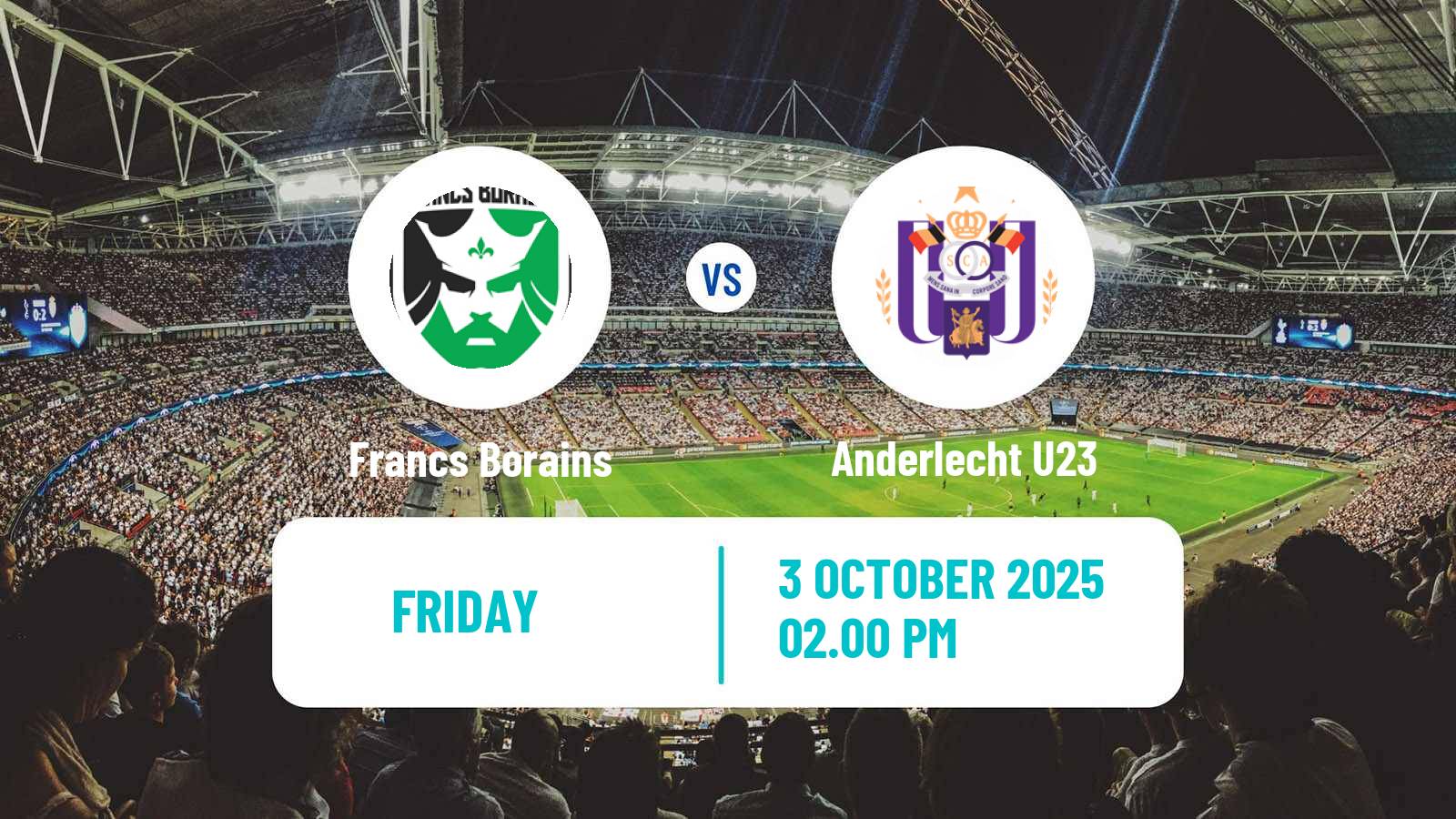 Soccer Belgian Сhallenger Pro League Francs Borains - Anderlecht U23