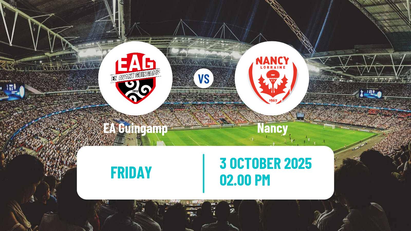 Soccer French Ligue 2 Guingamp - Nancy