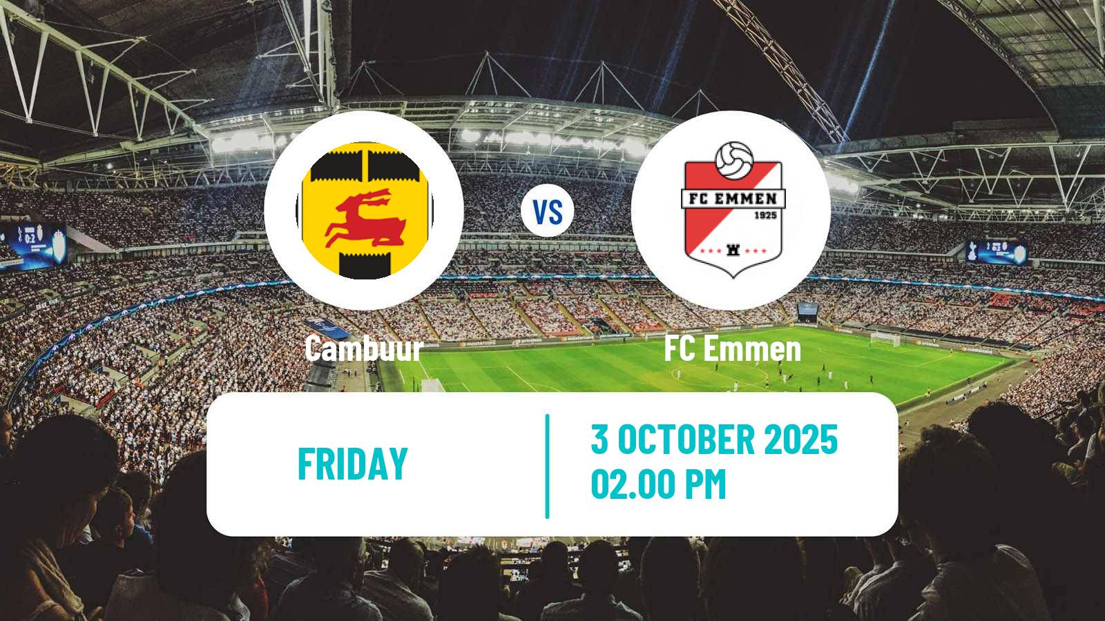 Soccer Dutch Eerste Divisie Cambuur - Emmen