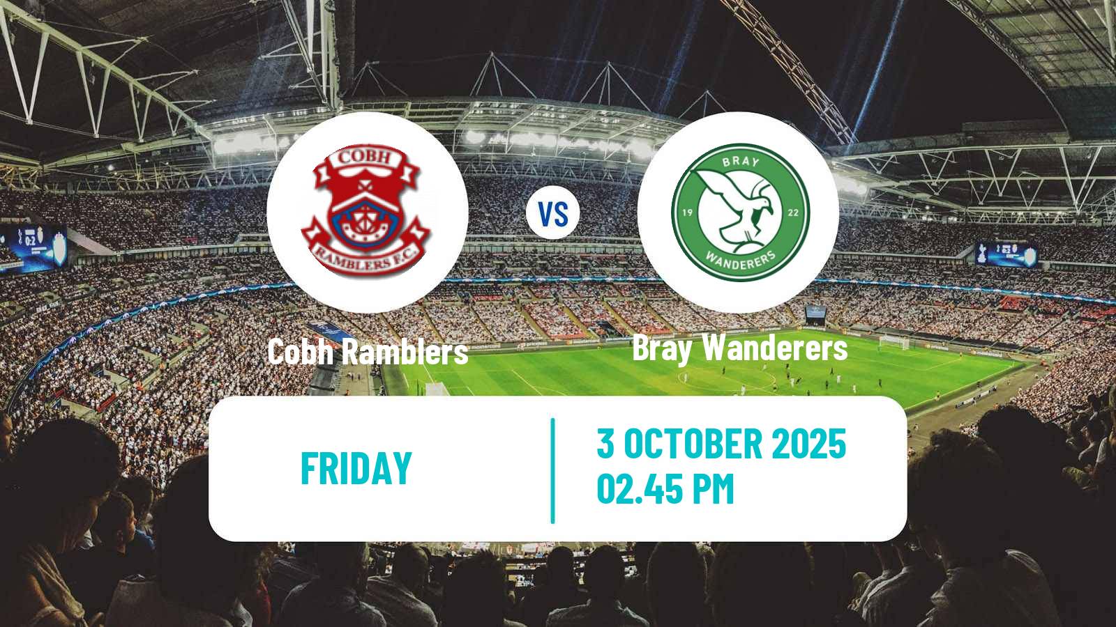 Soccer Irish Division 1 Cobh Ramblers - Bray Wanderers