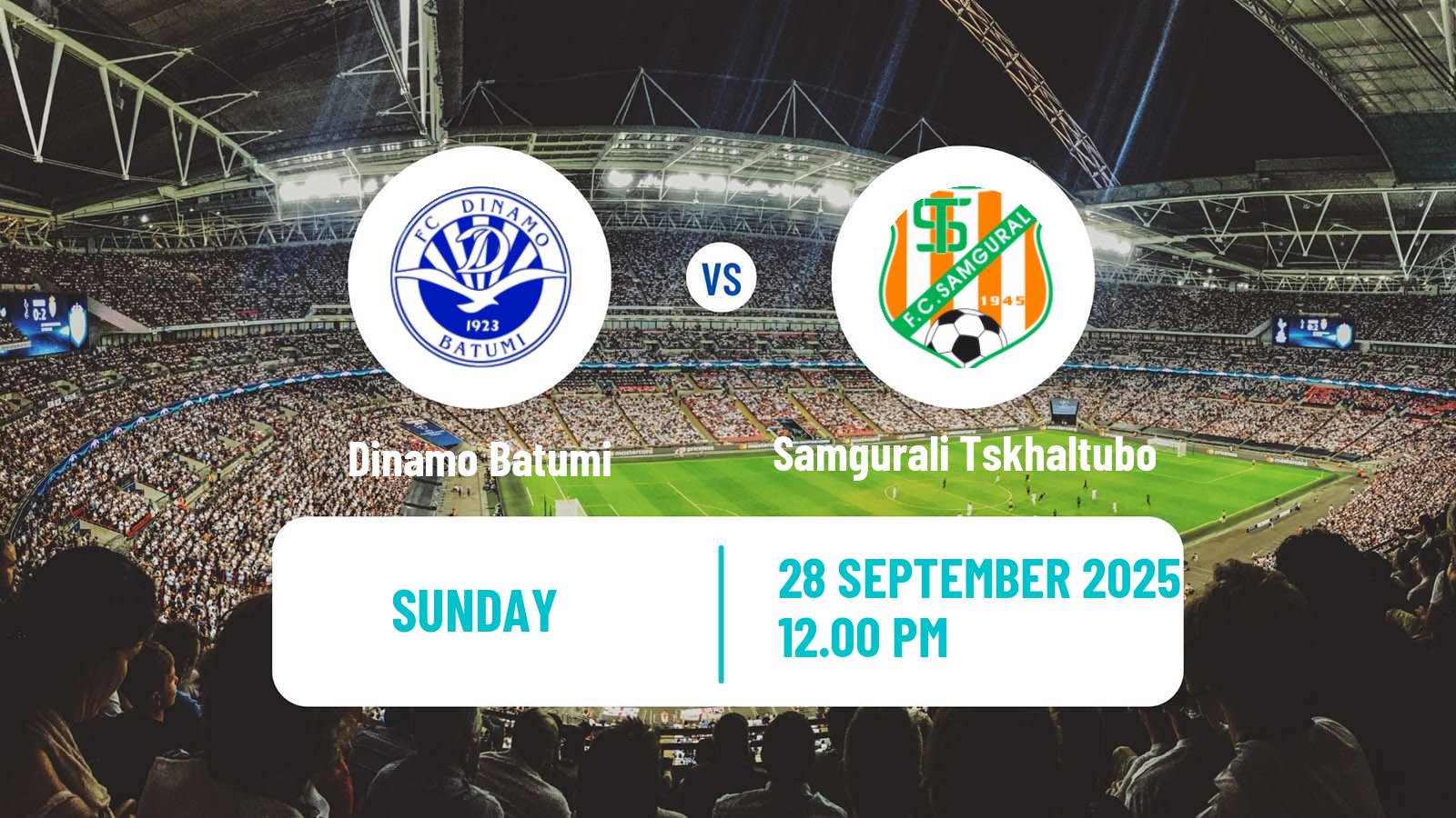 Soccer Georgian Erovnuli Liga Dinamo Batumi - Samgurali Tskhaltubo