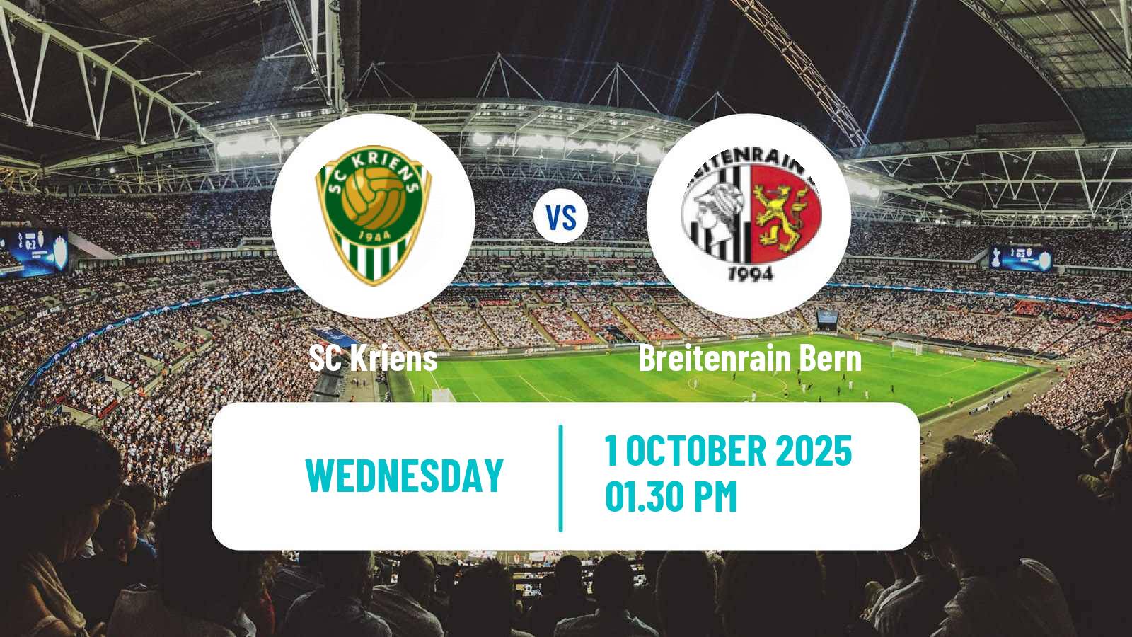 Soccer Swiss Promotion League Kriens - Breitenrain Bern