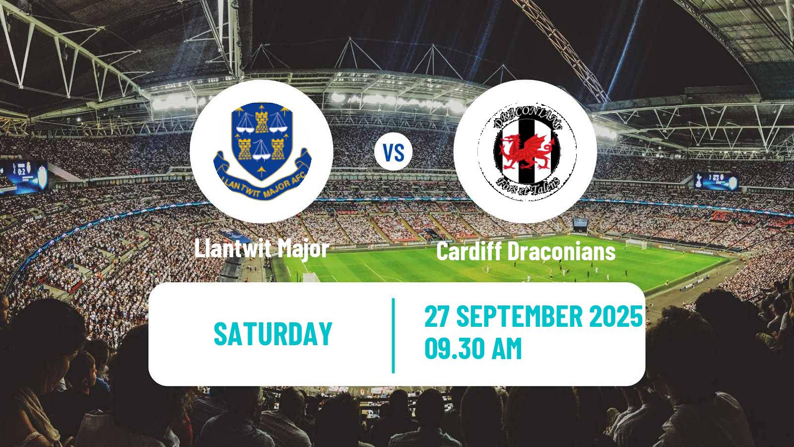 Soccer Welsh Cymru South Llantwit Major - Cardiff Draconians