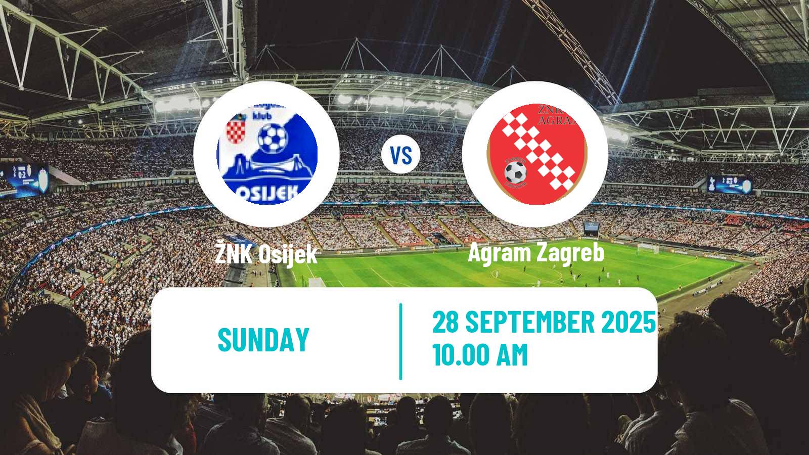Soccer Croatian 1 HNL Women Osijek - Agram Zagreb
