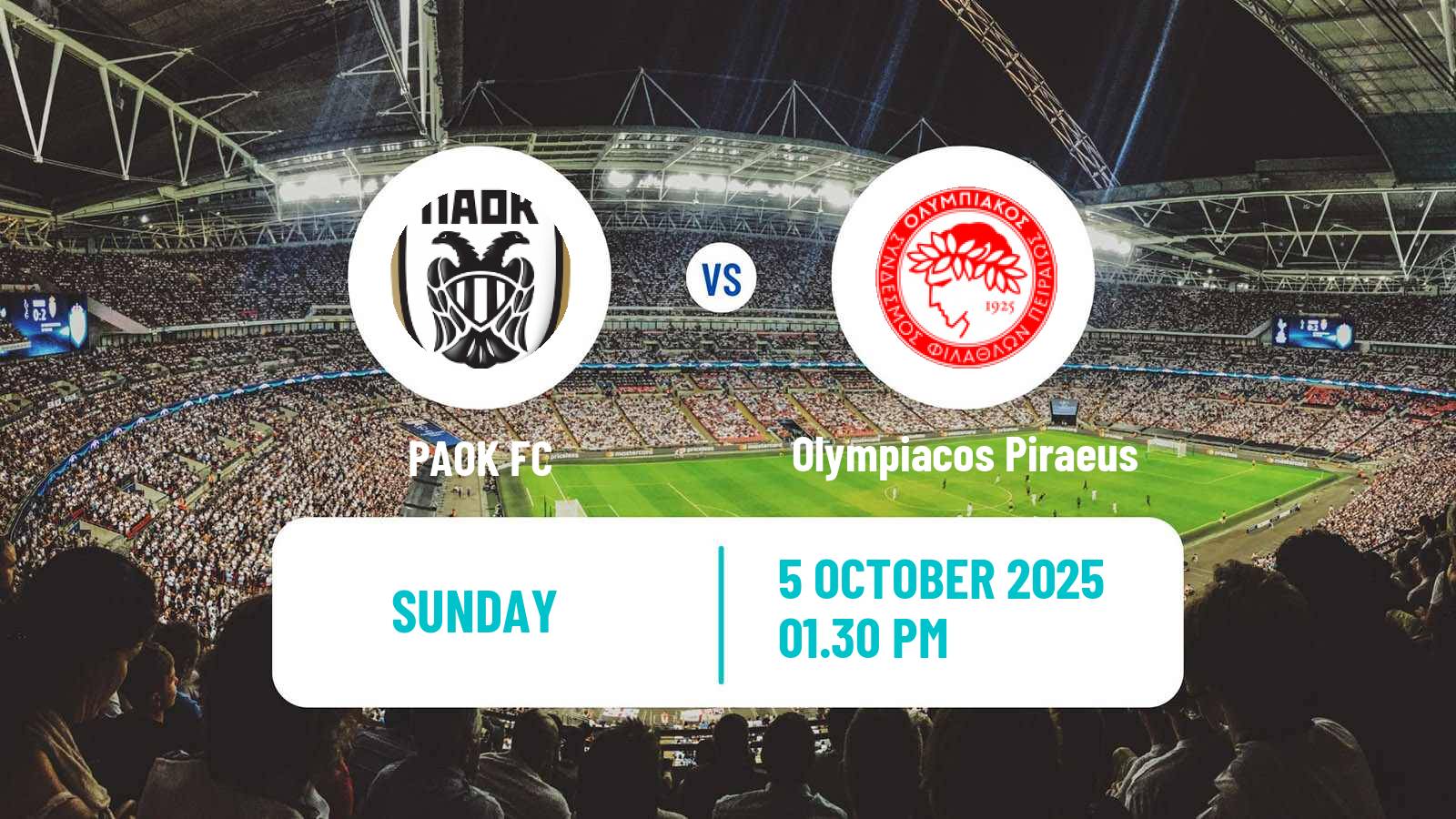 Soccer Greek Super League PAOK - Olympiacos Piraeus