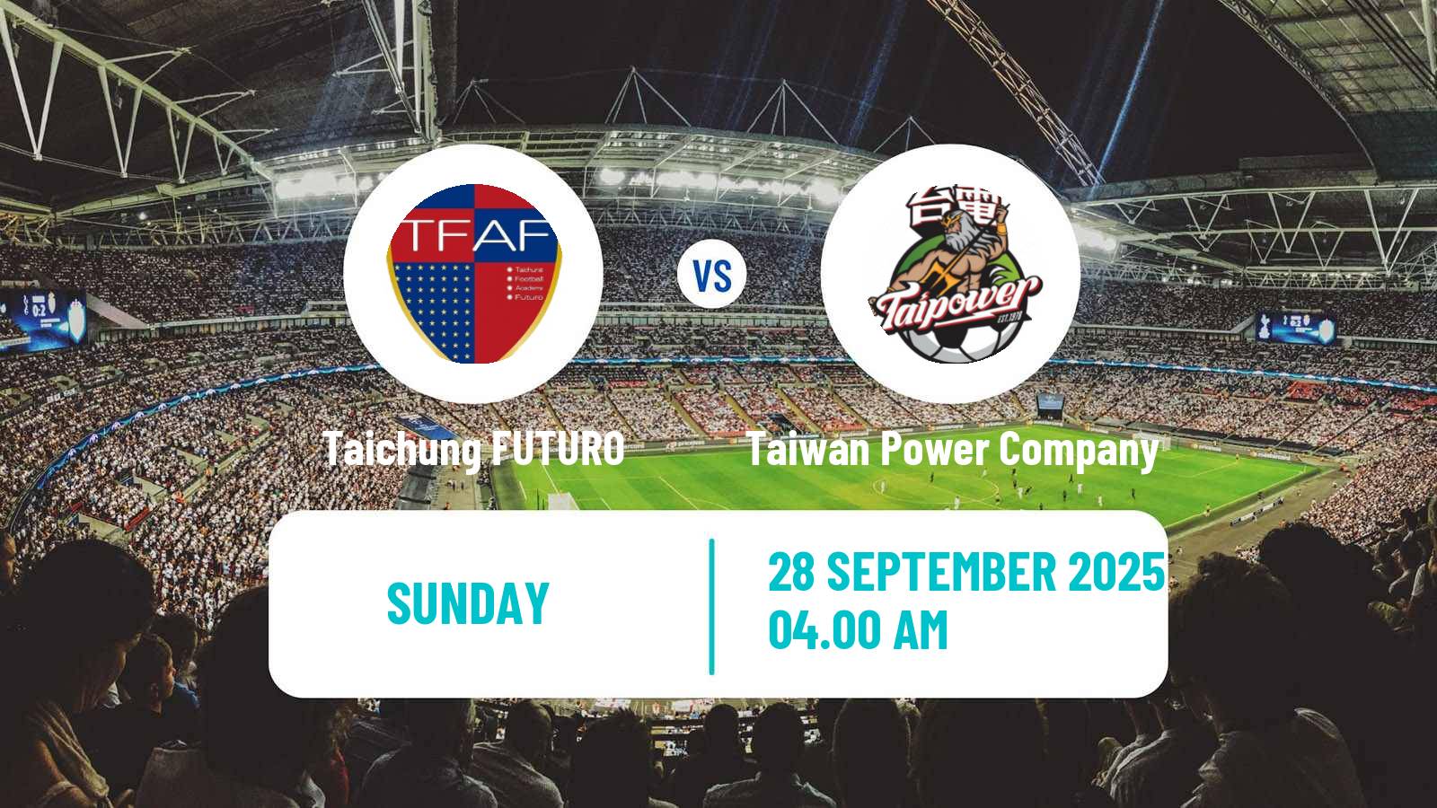 Soccer Taiwan Premier League Taichung FUTURO - Taiwan Power Company