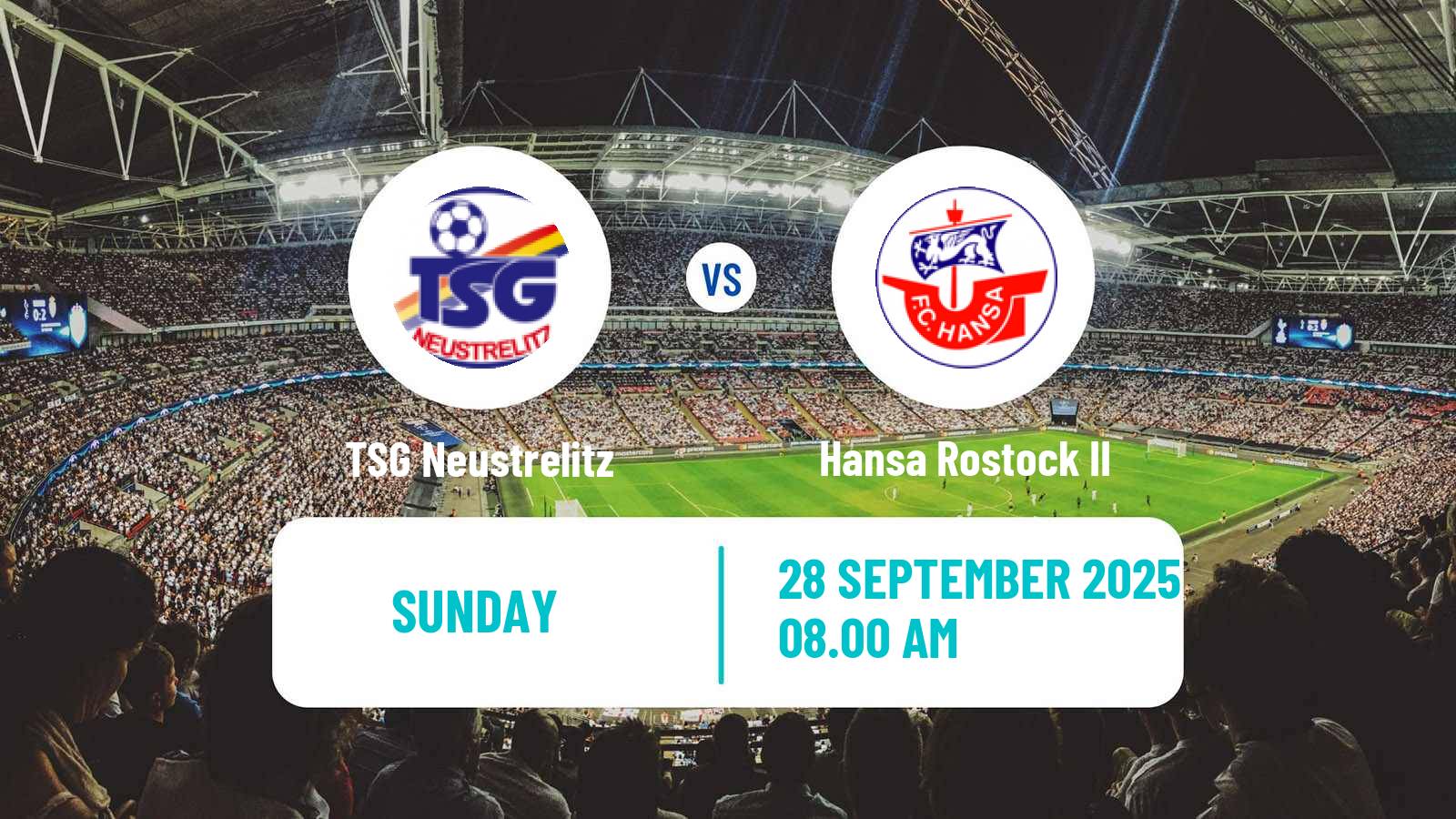 Soccer German Oberliga NOFV-Nord TSG Neustrelitz - Hansa Rostock II