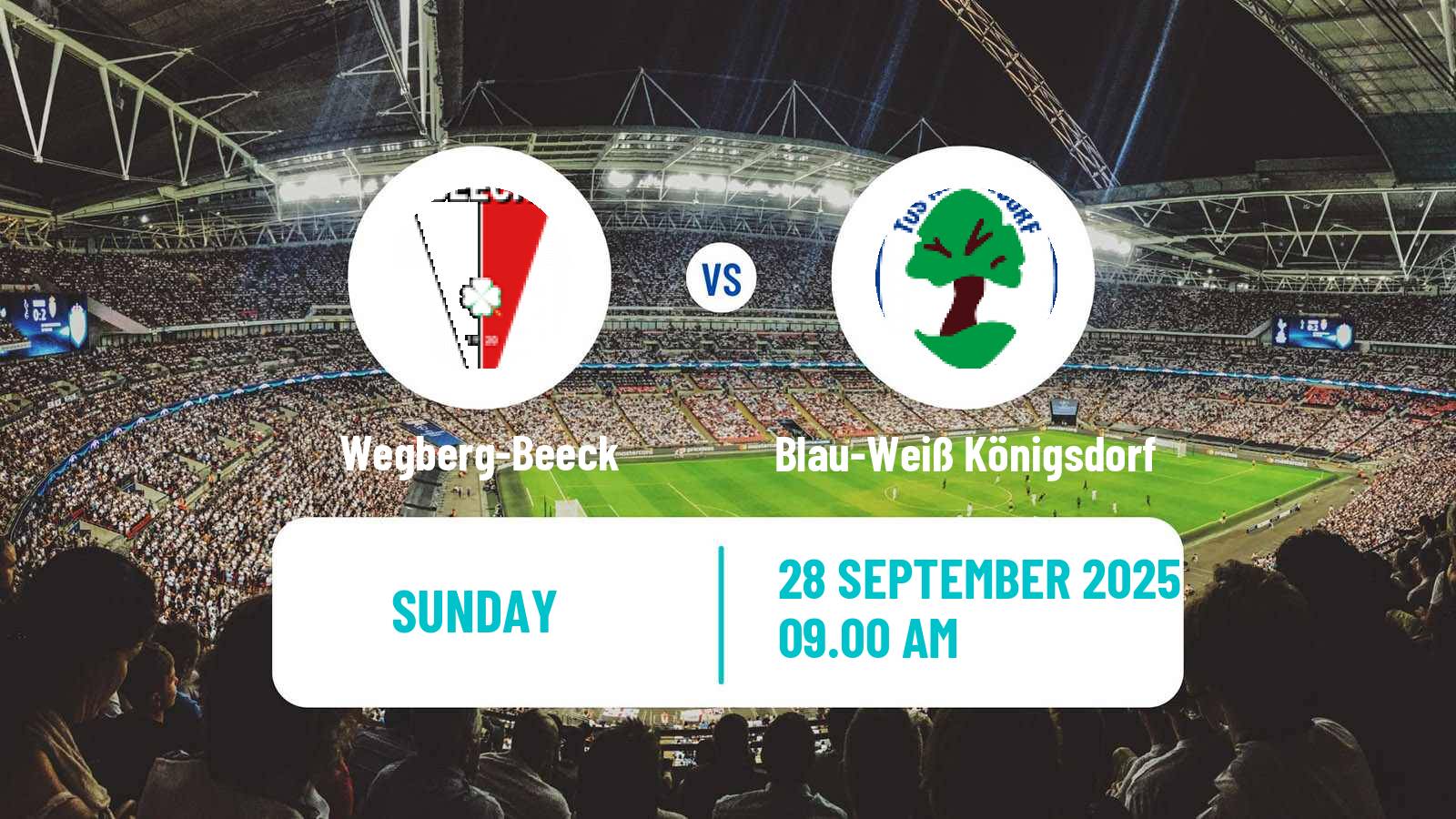 Soccer German Oberliga Mittelrhein Wegberg-Beeck - Blau-Weiß Königsdorf
