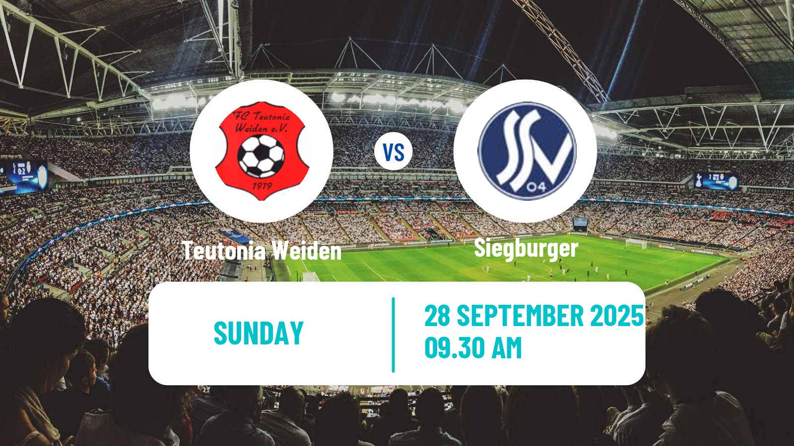 Soccer German Oberliga Mittelrhein Teutonia Weiden - Siegburger
