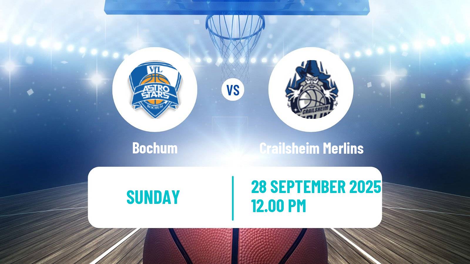 Basketball German Pro A Basketball Bochum - Crailsheim Merlins