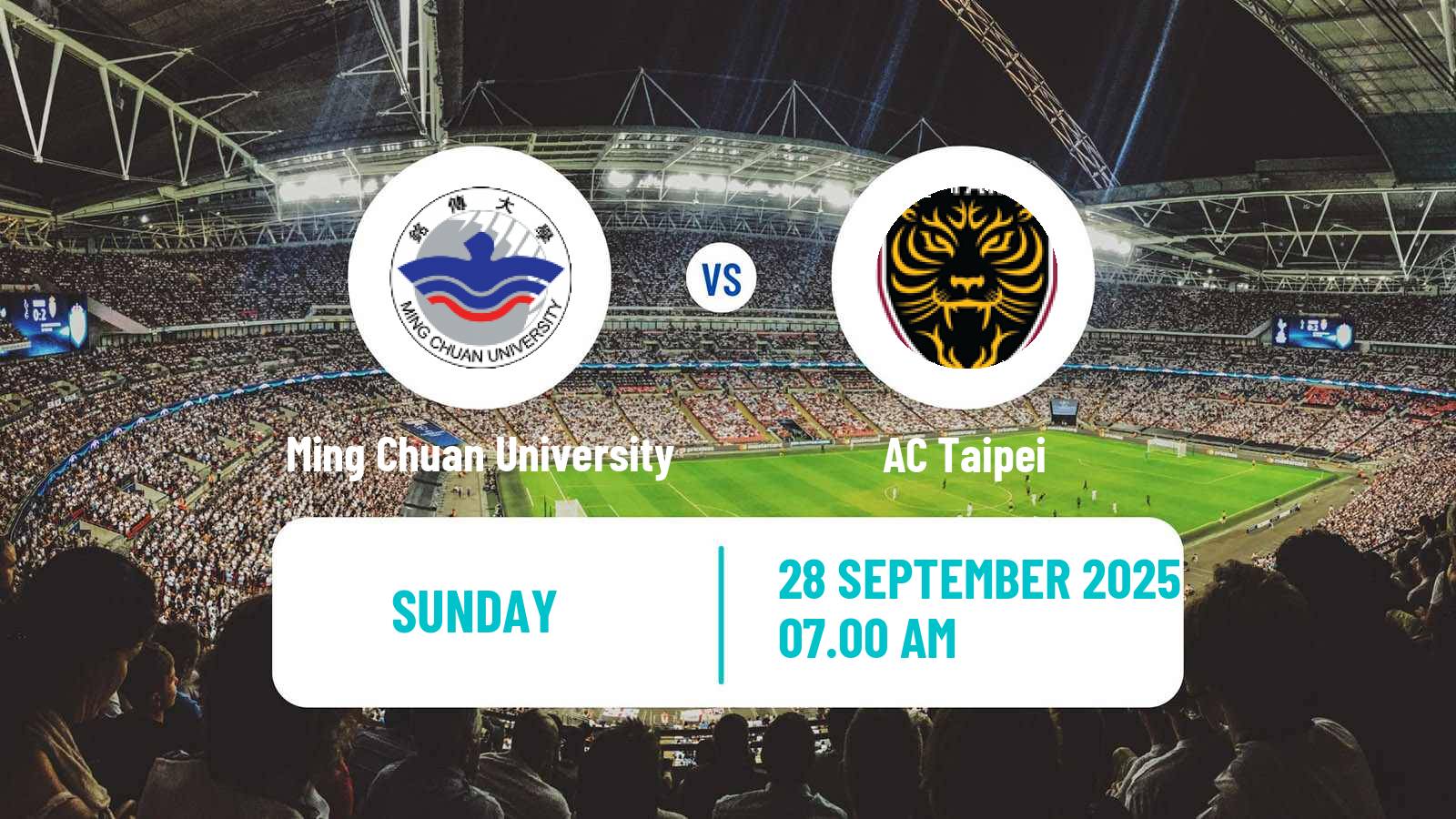 Soccer Taiwan Premier League Ming Chuan University - AC Taipei