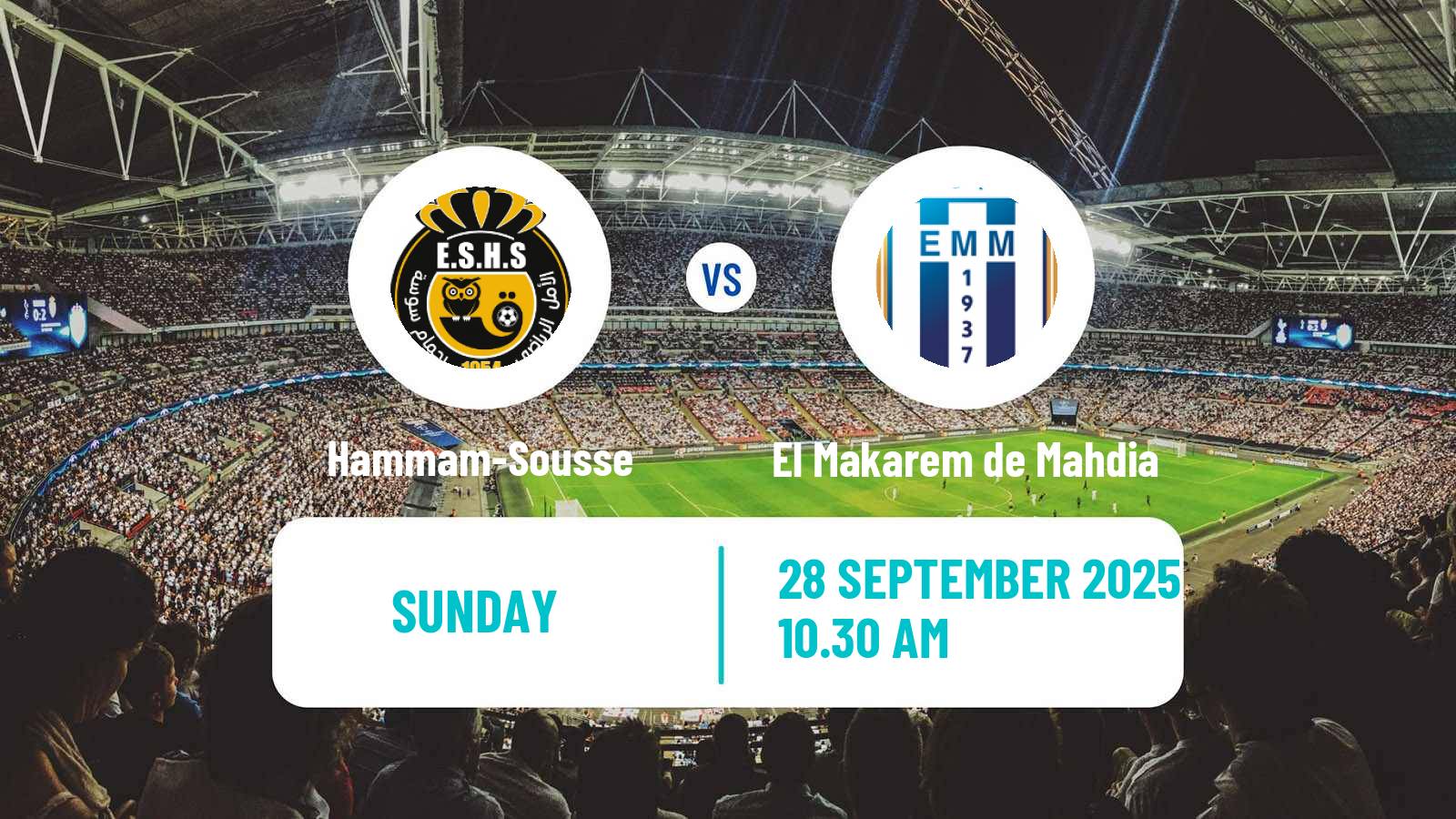 Soccer Tunisian Ligue 2 Hammam-Sousse - El Makarem de Mahdia