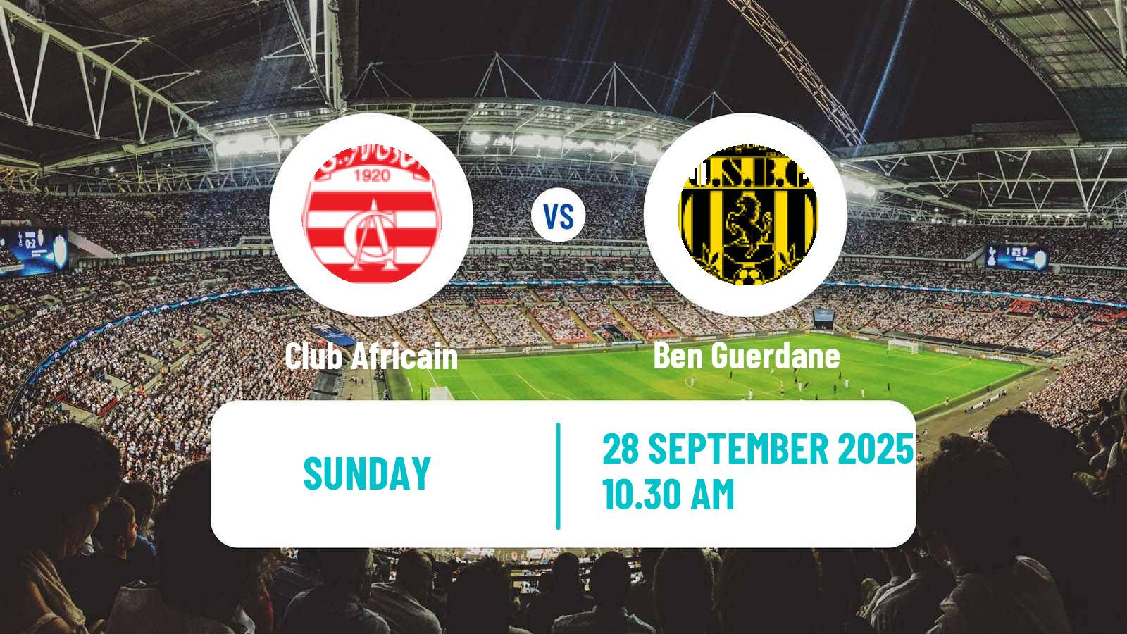 Soccer Tunisian Ligue Professionnelle 1 Club Africain - Ben Guerdane