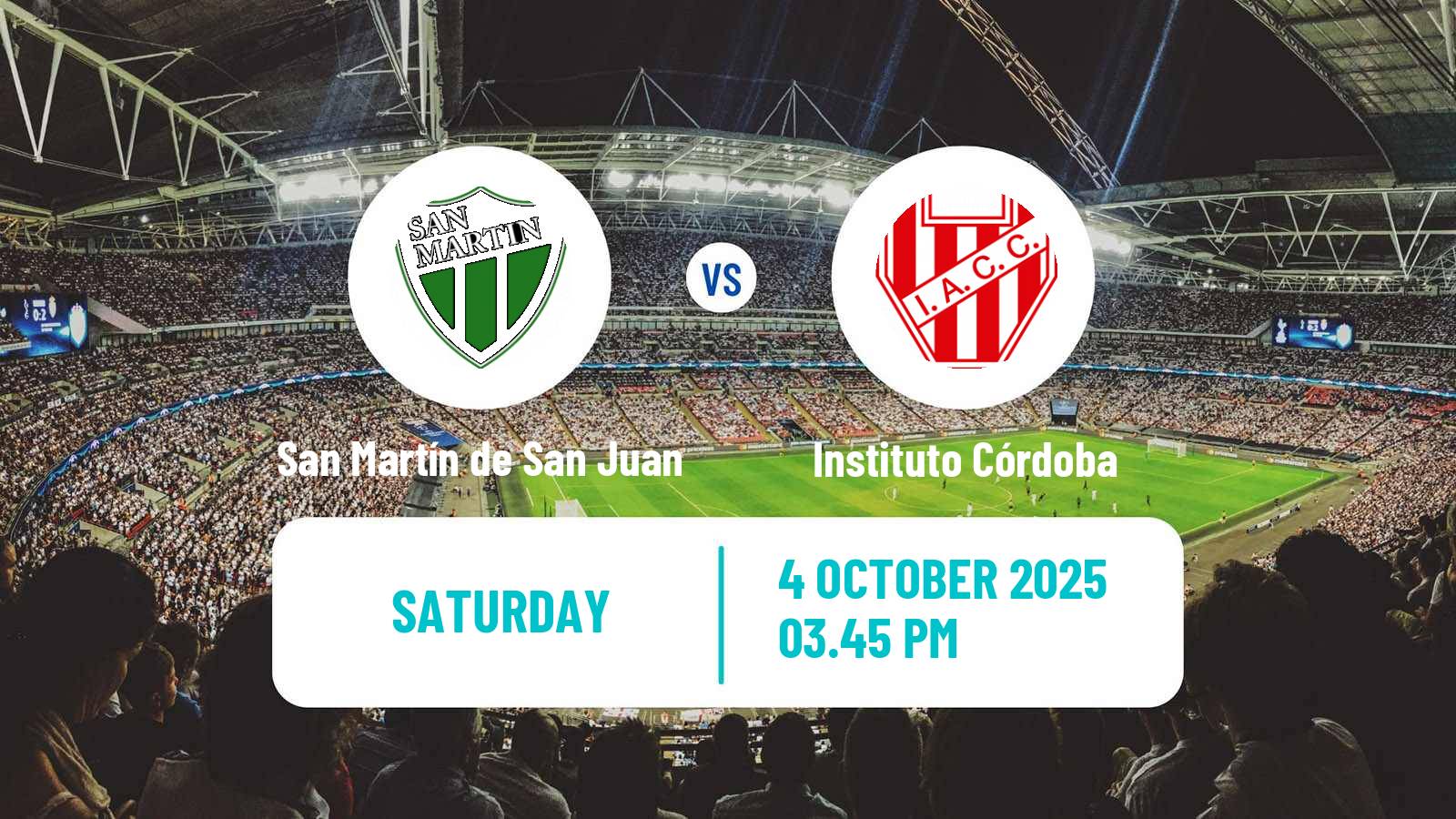 Soccer Argentinian Liga Profesional San Martín de San Juan - Instituto Córdoba