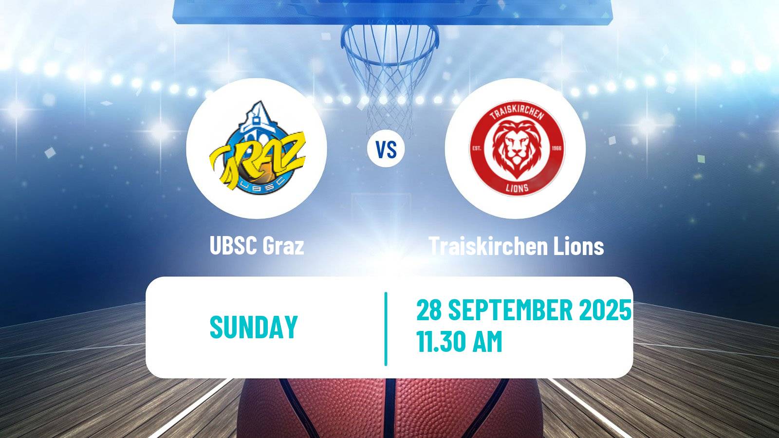 Basketball Austrian Superliga Basketball UBSC Graz - Traiskirchen Lions
