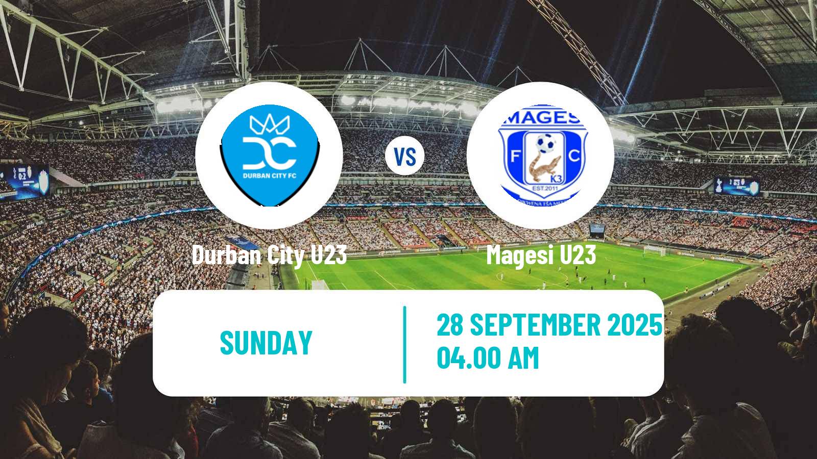 Soccer South African Diski Challenge Durban City U23 - Magesi U23