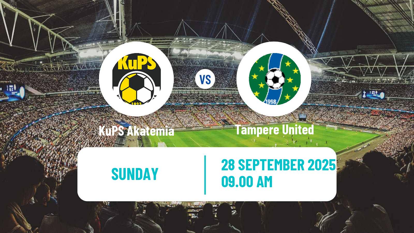 Soccer Finnish Ykkonen KuPS Akatemia - Tampere United