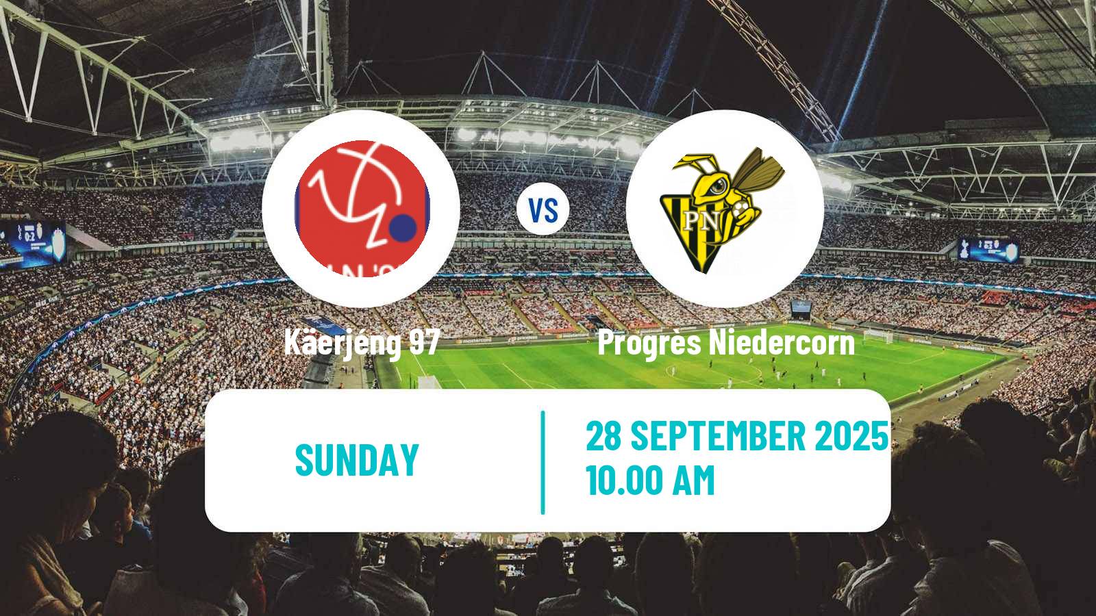 Soccer Luxembourg National Division Käerjéng 97 - Progrès Niedercorn