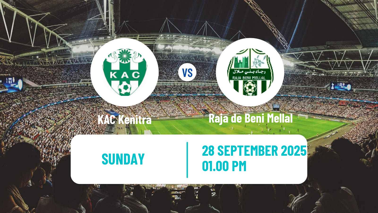 Soccer Moroccan Botola 2 KAC Kenitra - Raja de Beni Mellal