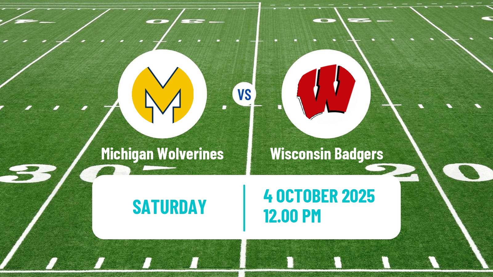 American football NCAA College Football Michigan Wolverines - Wisconsin Badgers
