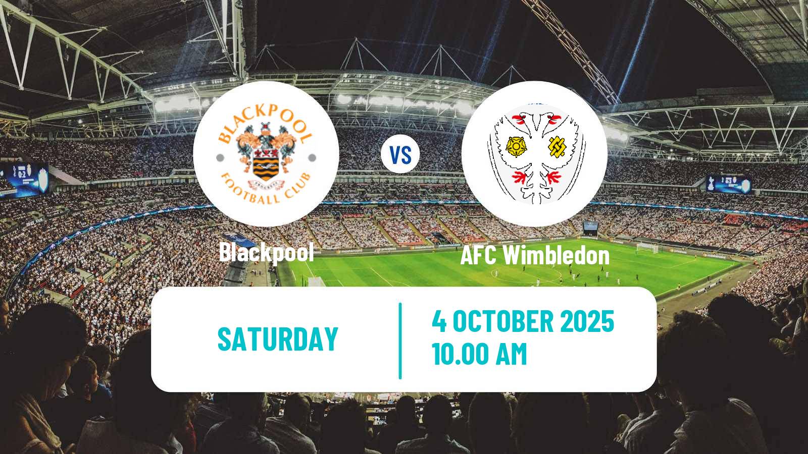 Soccer English League One Blackpool - AFC Wimbledon