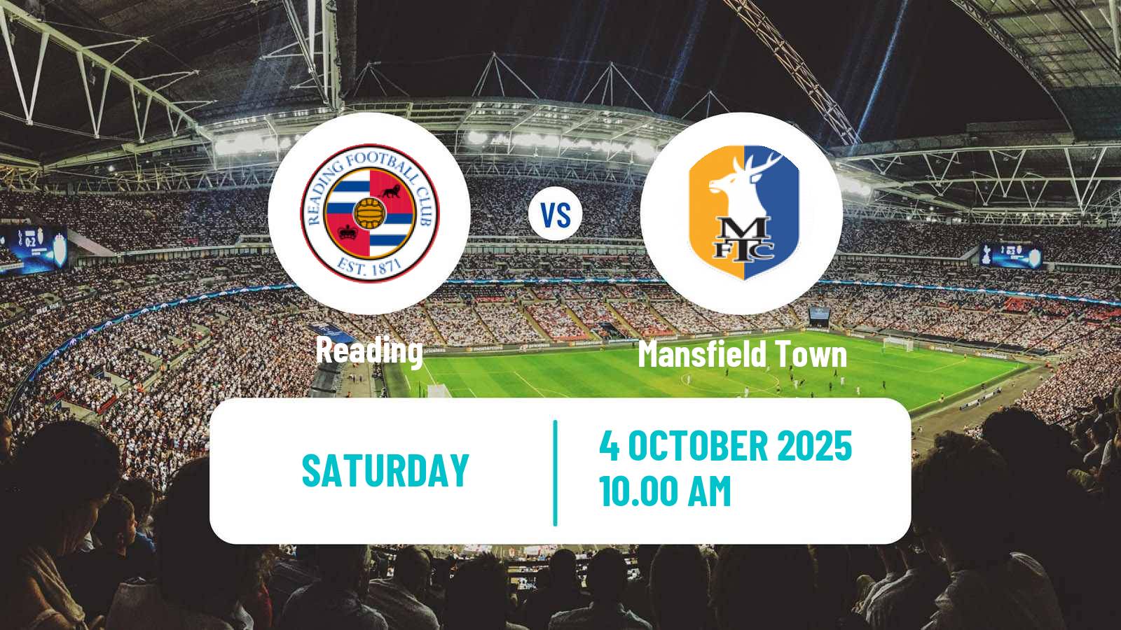 Soccer English League One Reading - Mansfield Town