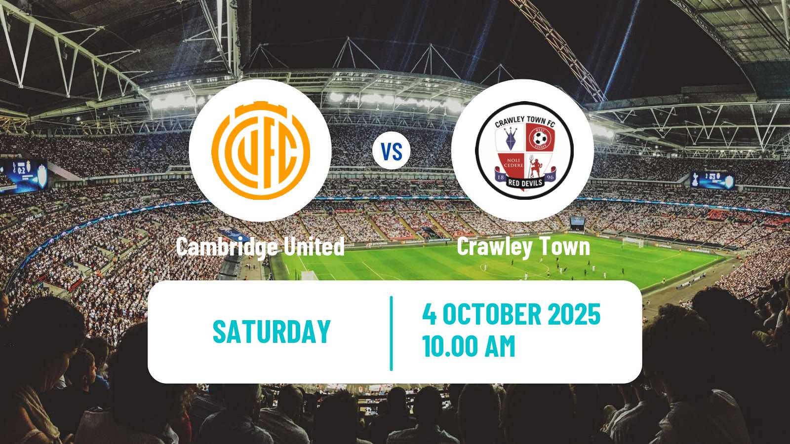 Soccer English League Two Cambridge United - Crawley Town