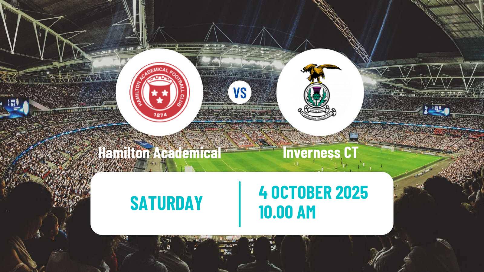 Soccer Scottish League One Hamilton Academical - Inverness