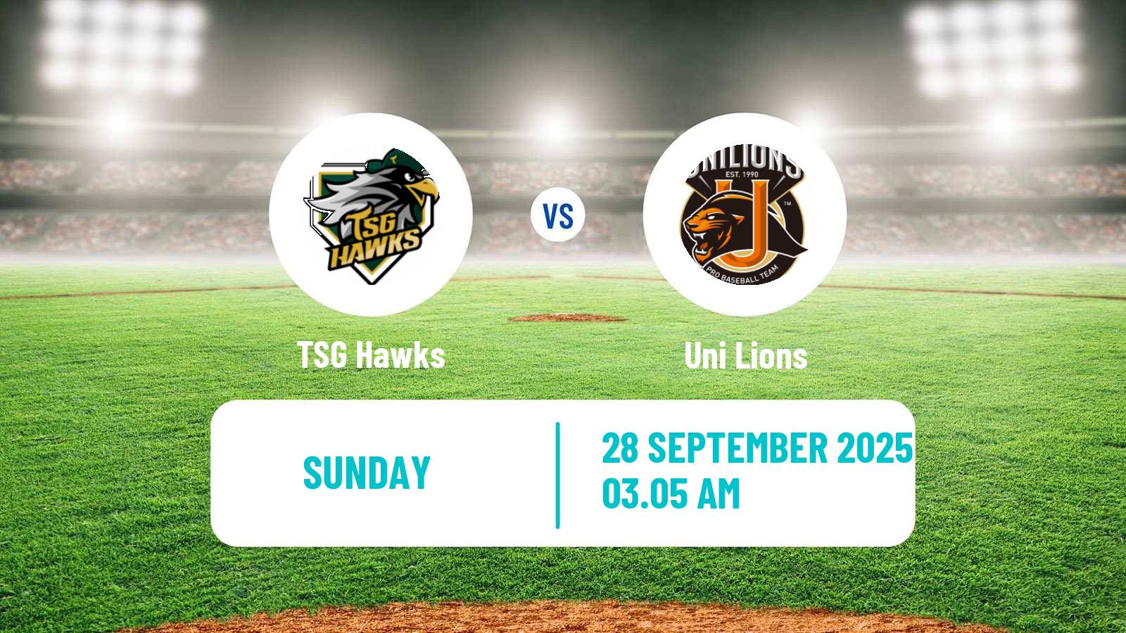 Baseball Taiwan CPBL TSG Hawks - Uni Lions
