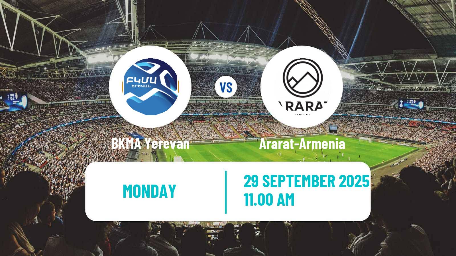 Soccer Armenian Premier League BKMA Yerevan - Ararat-Armenia