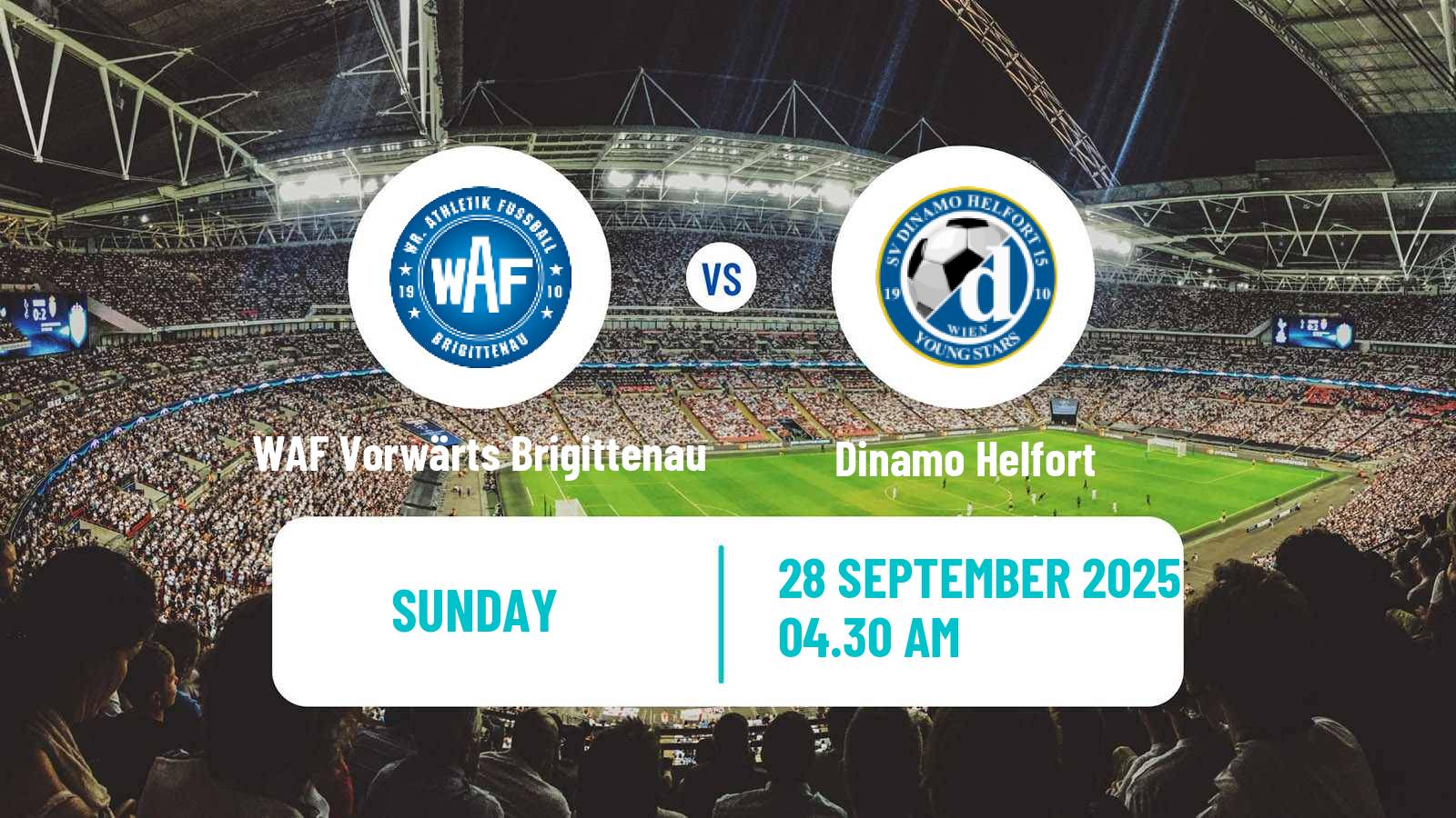 Soccer Austrian Landesliga Wien WAF Vorwärts Brigittenau - Dinamo Helfort